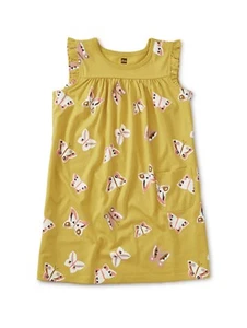 Tea Collection Girls Mighty Mini Flutter Sleeve Dress Butterfly Acacia Size 8 - Picture 1 of 5