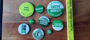 9 Stück Buttons Pins 1976 Jimmy Carter für Präsident Mondale Illinois Indiana Labor - Bild 1 von 20