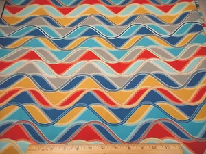 Cotton Fabric By Yard SALE Turquoise Rust Gray Dk Blue Tan Swirls Kaufman #PC - Picture 1 of 1