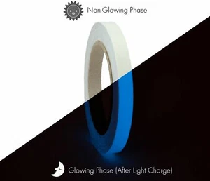 Luminous Photoluminescent Glow In The Dark Home Decor Tape Blue (U.S.A.) - Picture 1 of 1