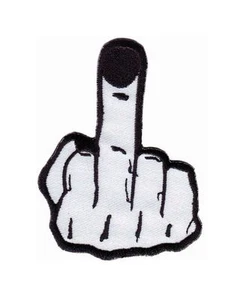 au46★Parche dedo apestoso imagen para planchar parche aplicación dedo medio 6,5 x 8,4 cm - Imagen 1 de 1