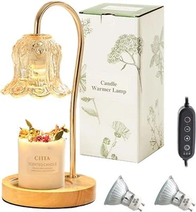 Candle Warmer Lamp with 2 Bulbs Night Light with Timer & Dimmer for Home Decor - Picture 1 of 11
