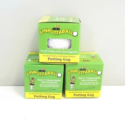 3 NOVAS BOLAS DE GOLFE UNPUTTABLE MORDAÇA DE GOLFE INCAPAZ DE COLOCAR OU ROLAR EM LINHA RETA - Imagem 1 de 4