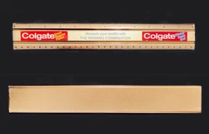 Rare Vintage 1980/81 Colgate Sales Promotional Collectible 12” Metal Ruler, Used - Picture 1 of 12