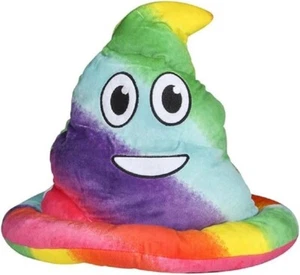 Rainbow Emoticon Smile Poop Hat Soft Fabric Party Halloween Mardi Gras - Picture 1 of 2