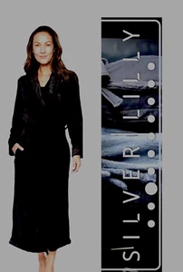 Silver Lilly Women’s - NEW - L/XL Black - Plush Robe - Long Fleece Sherpa Robe - Picture 1 of 23