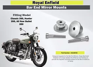 "Soportes de espejo plateados con extremo de barra Royal Enfield para nuevo clásico 350" - Imagen 1 de 7
