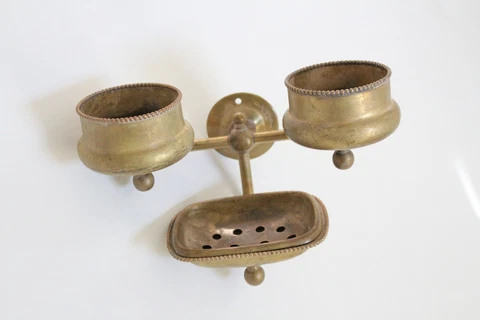 antique bathroom soap cup tumbler holder | brasscrafters vtg bath deco victorian Cover