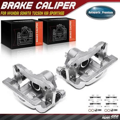 2x Pinza de freno de disco trasera con soporte para Hyundai Sonata Tucson Kia Sportage Foto 1 de 4