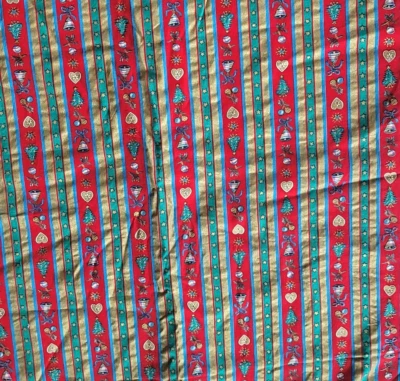 Christmas Striped Cotton Fabric 48" x 42" Joan Kessler Concord Fabric Holidays - Image 1 of 3