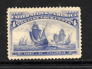 SCOTT 233 1893 4 CENT COLUMBIAN EXPOSITION ISSUE MH OG F-VF CAT $37! - Picture 1 of 2