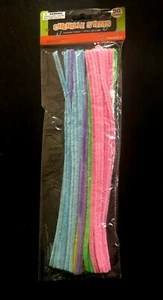 50 CHENILLE-STIELE PFEIFENREINIGER 50 STCK SORTIERTE FARBEN 12 ZOLL LANG - KUNSTHANDWERK MASKE - Bild 1 von 3