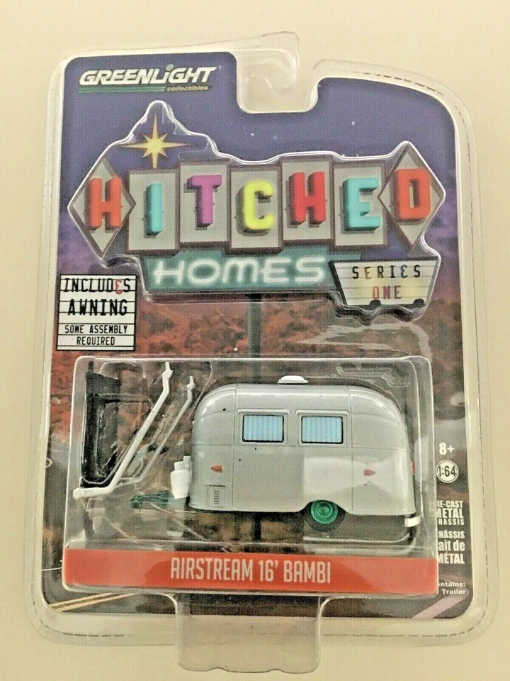 Greenlight 1/64 Hitched Homes S1 Green Machine 1959 Siesta Travel Trailer