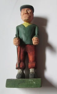 VTG Golf Golfing Male Golfer Sport WOOD Sculpture Figurine Statue 6 INCH MAN - Picture 1 of 5