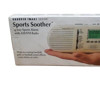 NIB Sports Soother 4 way Alarm with AM/FM Radio Sharper Image Design Home Travel - Image 1 of 4
