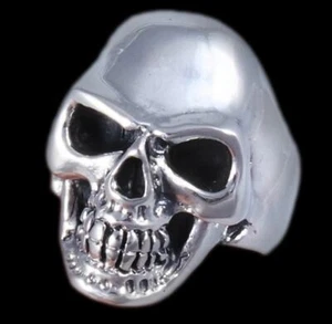 ANELLO DA UOMO ENORME SCHELETRO DI TESCHIO GOTICO PESANTE ARGENTO STERLING 925 - Foto 1 di 12