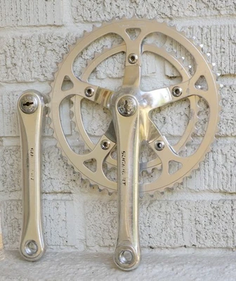 Juego de bielas vintage Sugino RT 170 40 52 bicicleta de carretera bielas cónicas cuadradas dobles años 80 Foto 1 de 4