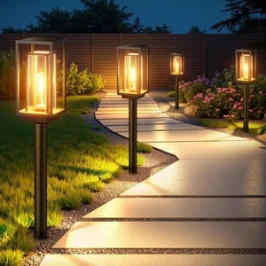 Bright Solar Pathway Lights Outdoor, Large Panel Solar Lights Waterproof, Aut... - Picture 1 of 9