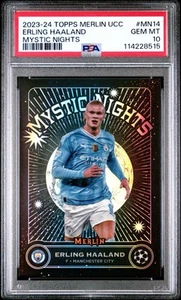 2023-24 Topps Merlin UCC Soccer Mystic Nights #MN14 Erling Haaland PSA 10 - Bild 1 von 2