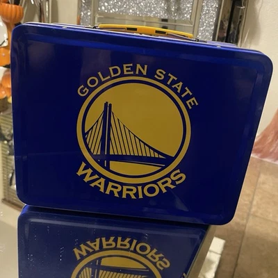 Fiambrera de metal Royal Blue Golden State Warriors NBA The City amarilla vintage Foto 1 de 4