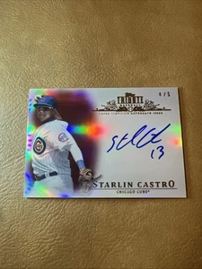 2013 TOPPS TRIBUTE STARLIN CASTRO AUTOGRAPH AUTO RED /5 CHICAGO CUBS - Picture 1 of 2