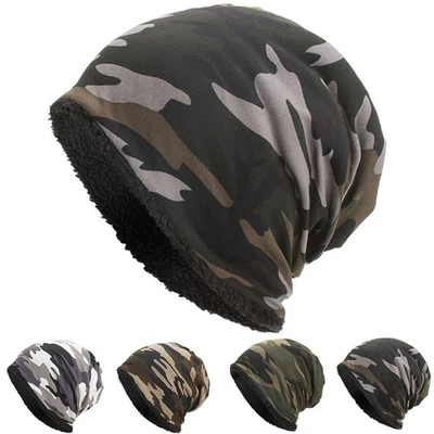 BRAND NEW Damen Herren Woodland Camo Beanie Mütze Ski Wintermütze Army Camouflage Cap