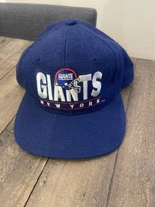 Vintage New York Giants Hat Snapback NFL Football Blue Youngan Bar Line Wool Cap - Picture 1 of 6