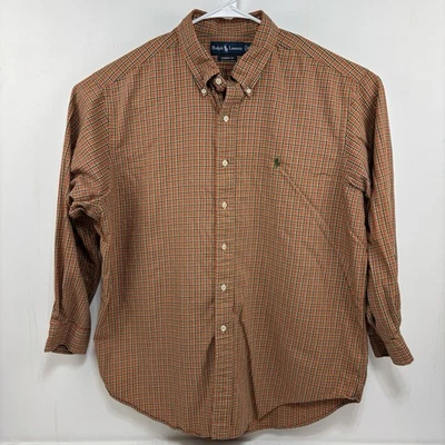 Винтажный Ralph Lauren классический крой оранжевый клетку мужчин XXL 90-х классический опрятный Y2K - Изображение 1 из 4