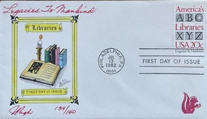 Pugh pintado a mano 2015 America's Library Legacies to Mankind - Imagen 1 de 2