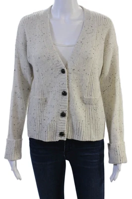 Autumn Cashmere Unisex Beige V-Neck Button Cardigan Size S - Image 1 of 4