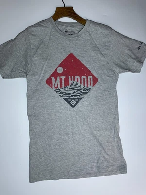 Columbia T-Shirt Mens Size Small Grey Mt.Hood Portland Oregon Slim Fit Cotton - Image 1 of 4