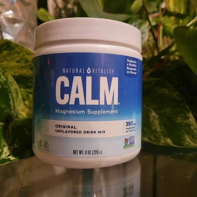 Suplemento de magnesio Natural Vitality Calm bebida en polvo ayuda para dormir SIN SABOR 8 oz Foto 1 de 4