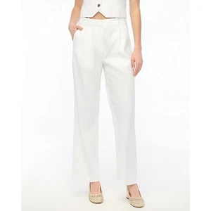 NWT J .Crew Womens Boho Beachy Linen Blend Wide Leg Pleated Trouser Pants Size 8 - Picture 1 of 10