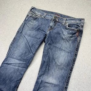 Silver Jeans Frances Damen 36 x 33 Medium Wash Flare Distressed Vintage Y2K LESEN - Bild 1 von 18