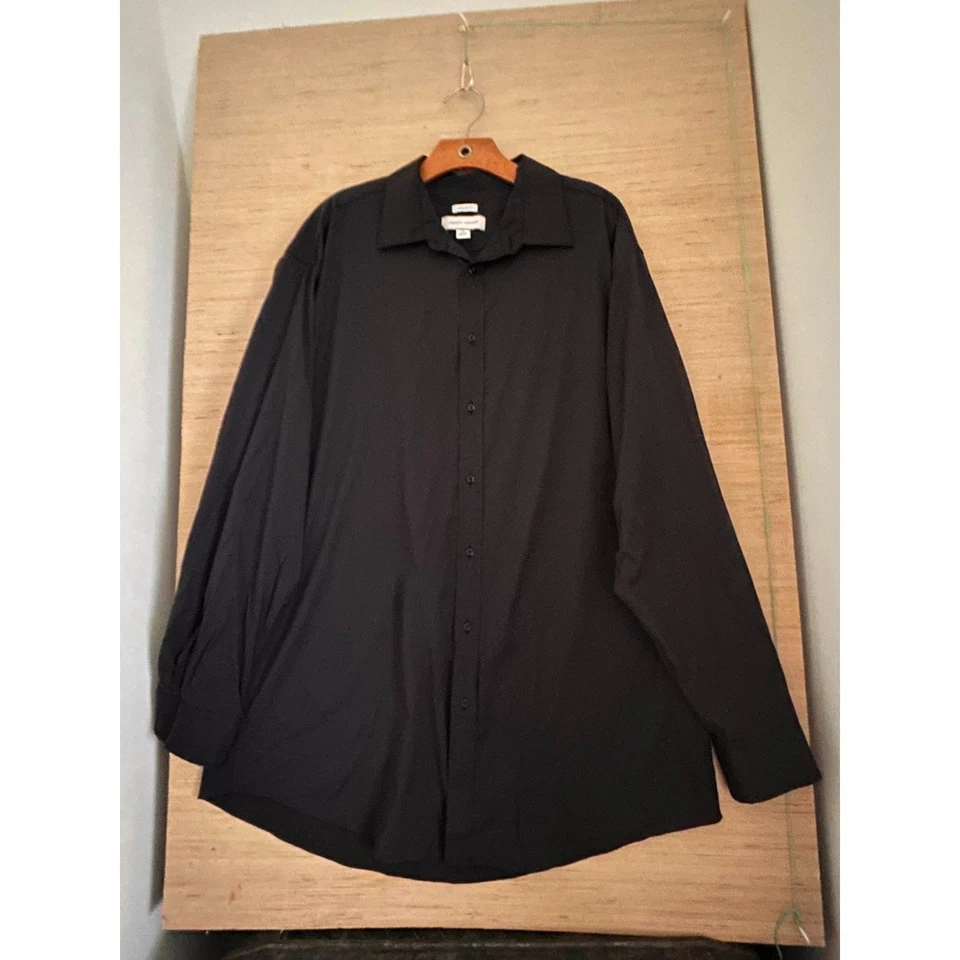 Camisa de vestir Joseph Abboud negra calce regular manga larga hombre talla 18 36/37 Foto 1 de 4