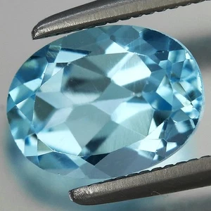 Piedra preciosa topacio ovalada natural azul cielo 1,61 quilates ancho 8,1 x 6 mm Brasil - Imagen 1 de 4