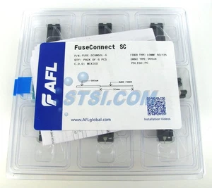 Conector de fibra óptica AFL FUSE-SC9M50L-6 FuseConnect SC OM3, paquete de 6 ~ STSI - Imagen 1 de 7