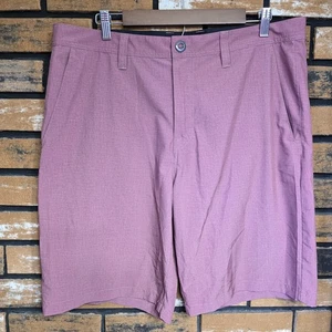 Volcom True To This Maroon Bermuda Shorts Mens 38 Performance Tech Beach Skate - Picture 1 of 11