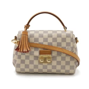 Louis Vuitton LV Hand Bag N41581 Croisette Leather Damier Azul Used - Picture 1 of 9
