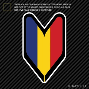 Romanian Driver Badge Sticker Die Cut Decal wakaba leaf soshinoya Romania ROU RO - Picture 1 of 1
