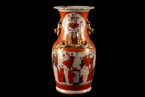 Eine antike, Canton Vase, Export Porzellan, „Tausend Gelehrte“, China, 19. Jh. - Bild 1 von 10