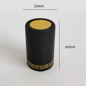 PVC Schrumpfverschluss für Weinflasche, 50 Stück Weinschrumpf Blumenmuster schwarz - Bild 1 von 5
