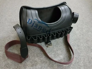 Cowhide Real Leather Hunting Shotgun 120+ Cartridges Holder Shooting Ammo Bag - Picture 1 of 8