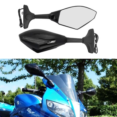 Motorcycle Turn Signals Racing Style Rearview Mirrors For Hyosung GT250R GT650R - Image 1 of 4