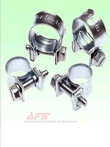 10 x Mini Manguera Jubilee Enchapados en Zinc Abrazaderas Tuerca y Perno - Combustible de aire Agua - Imagen 1 de 13