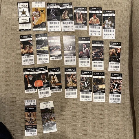 2006-2013 Vanderbilt Commodores NCAA Basketball Ticket Stubs Cover