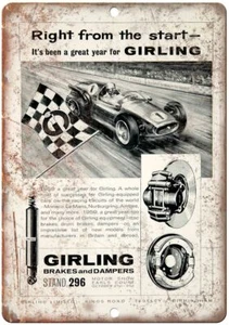 Girling Brakes And Dampers Vintage Racing Reproduction Metal Sign A586 - Picture 1 of 2