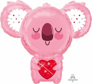 Koala Party Foil Balloon Giant 71cm Pink with Red Heart - Koala Party Supplies - Picture 1 of 1
