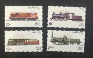 India 1976 Trains Railway Locomotives Transport Stamps 4v MLH - Picture 1 of 2