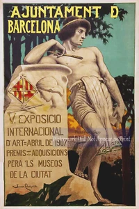 Mostra d'arte di Barcellona 1907 manifesti d'arte da parete, arredamento casa, poster stampa artistica - Foto 1 di 11